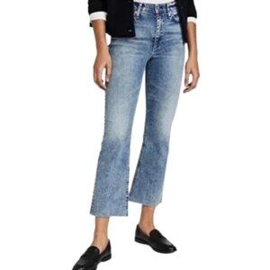 rag & bone Nina High-Rise Ankle Flare Jeans Blue Acid Wash Sz 29